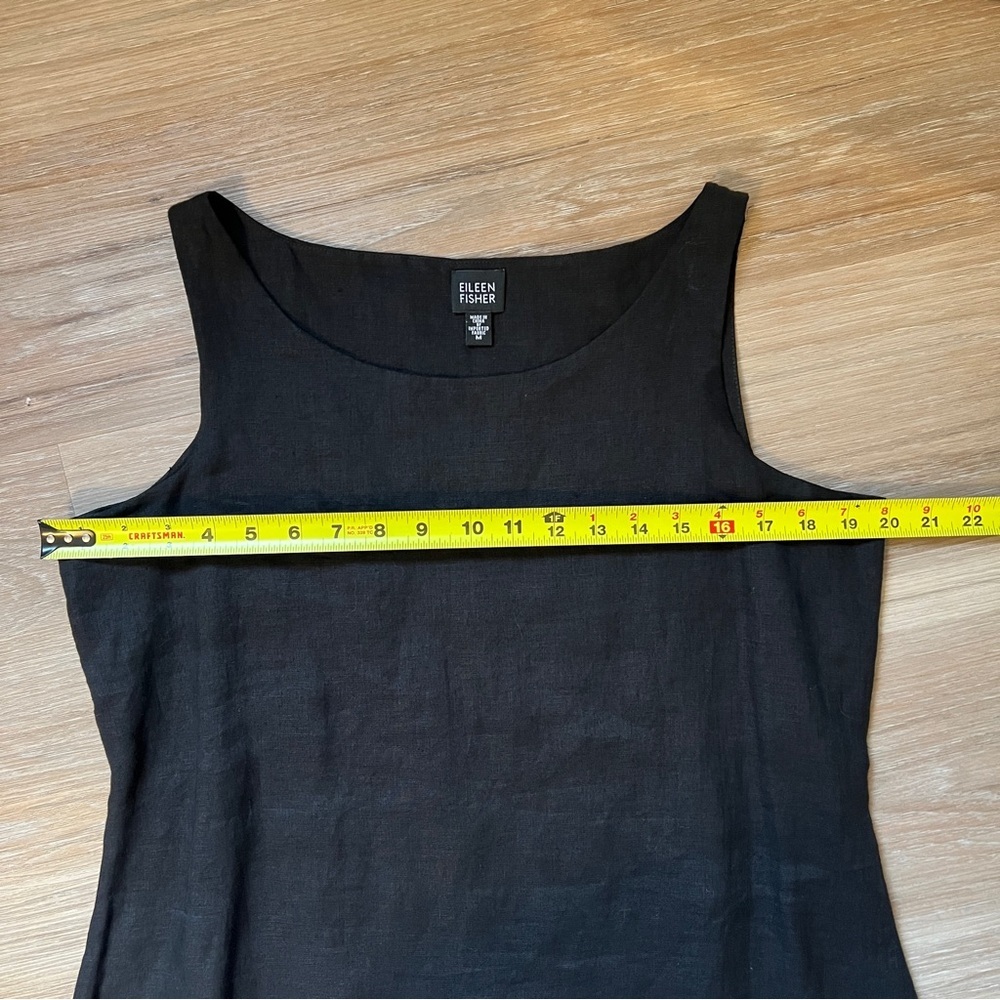 Eileen Fisher Black Irish Linen Sleeveless Dress Women’s medium - Picture 5 of 9